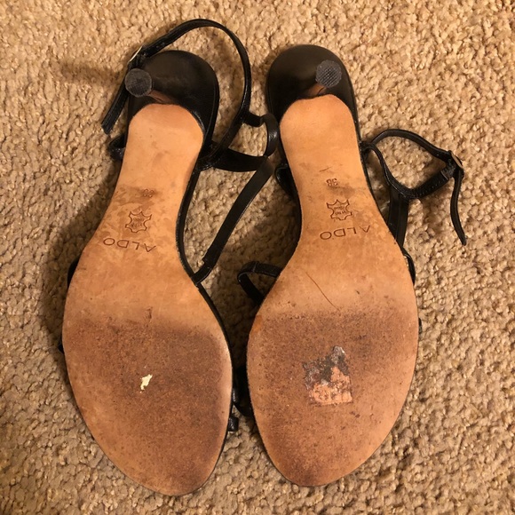 Black Strapy Aldo Heels - Size 7 - Picture 5 of 5
